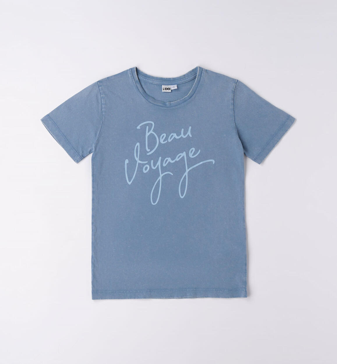 T-shirt ragazzo con scritta BLU iDO