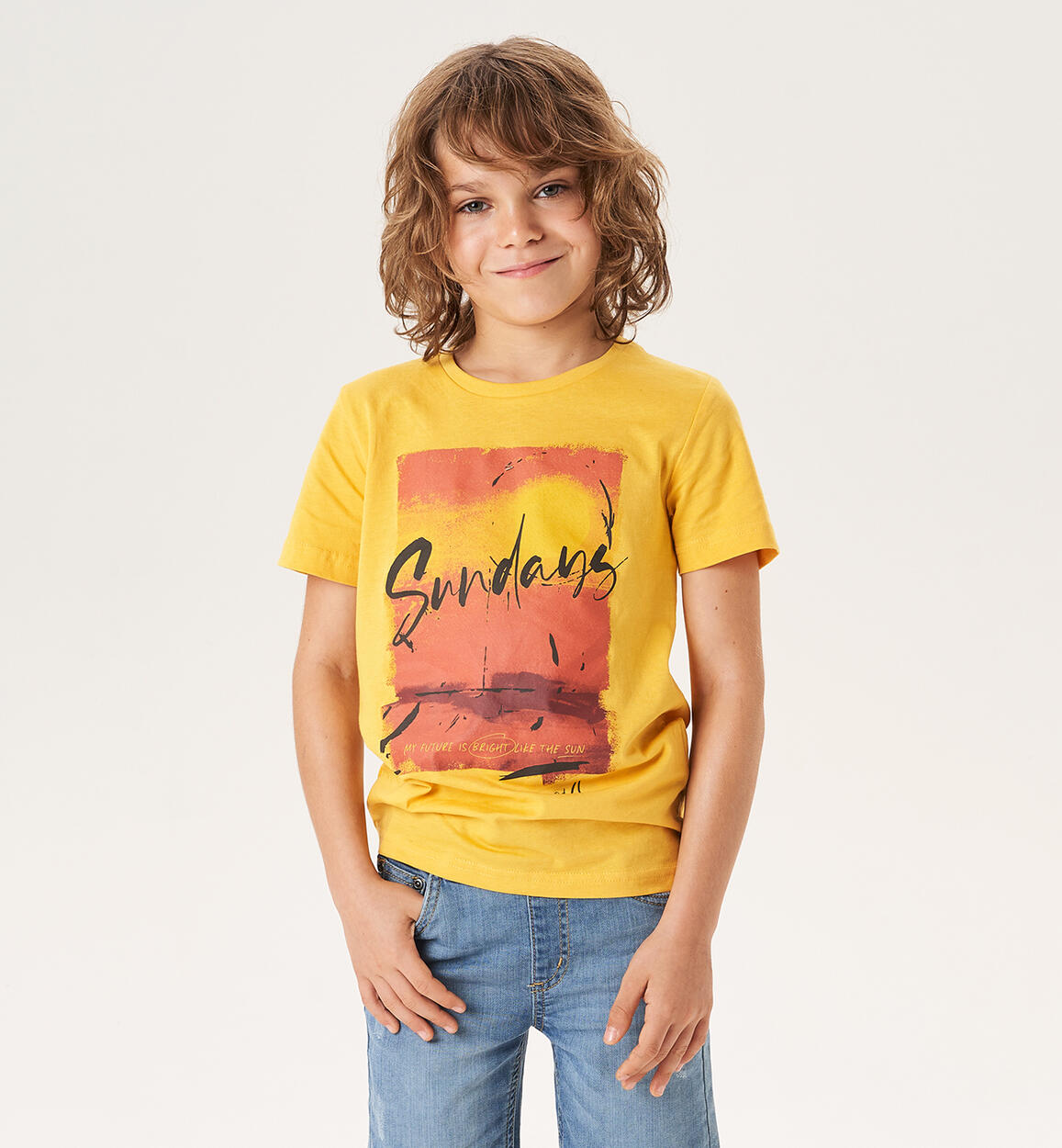 T-shirt ragazzo Sundays GIALLO iDO