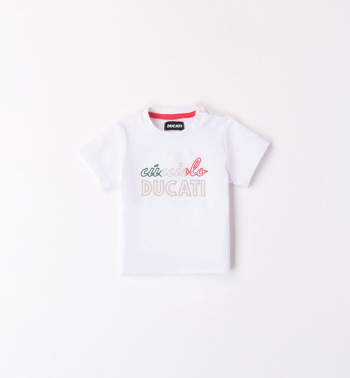 Ducati T-shirt with Italian tricolore flag print for boys WHITE DUCATI