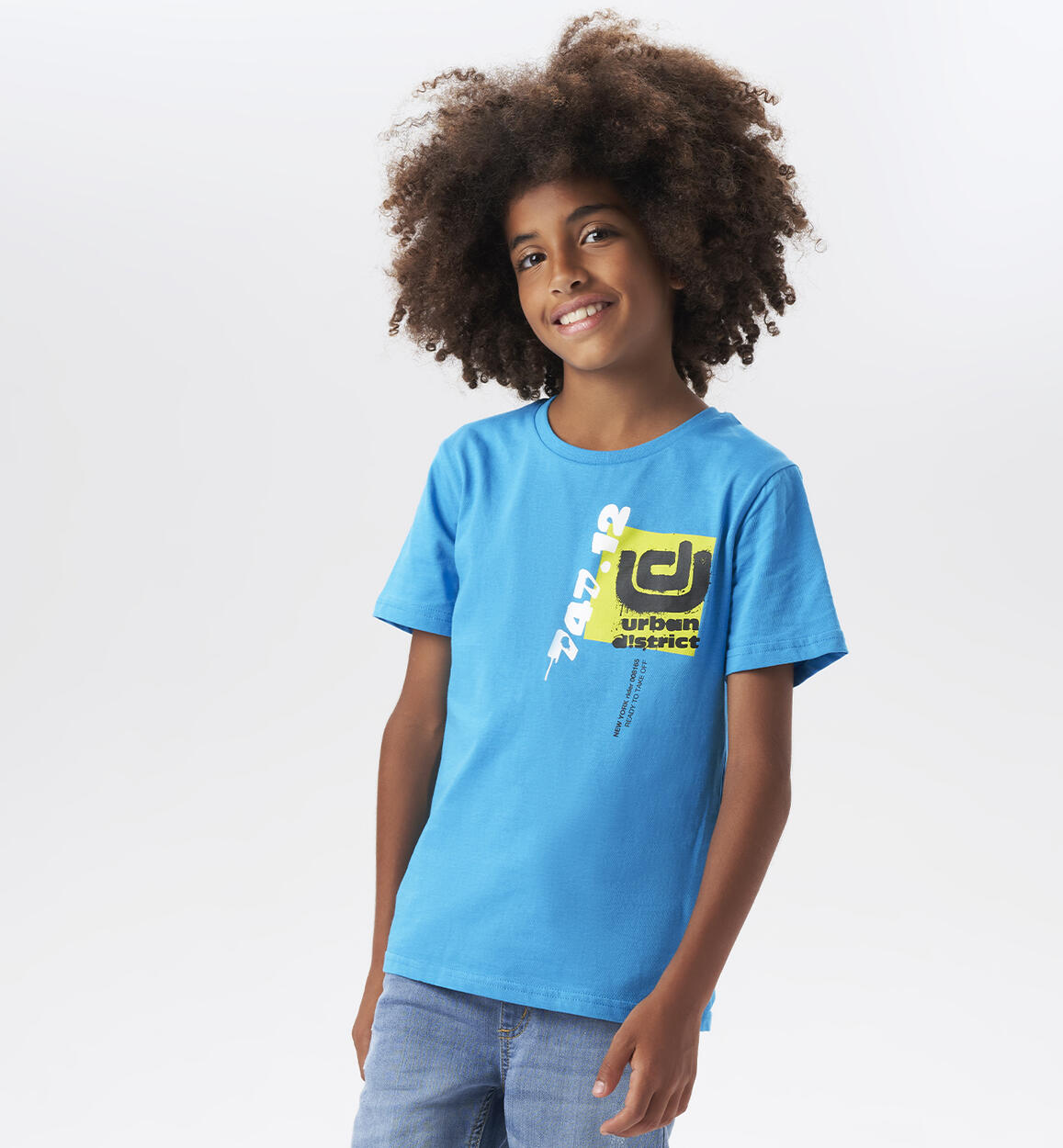 T-shirt urban per ragazzo AZZURRO iDO