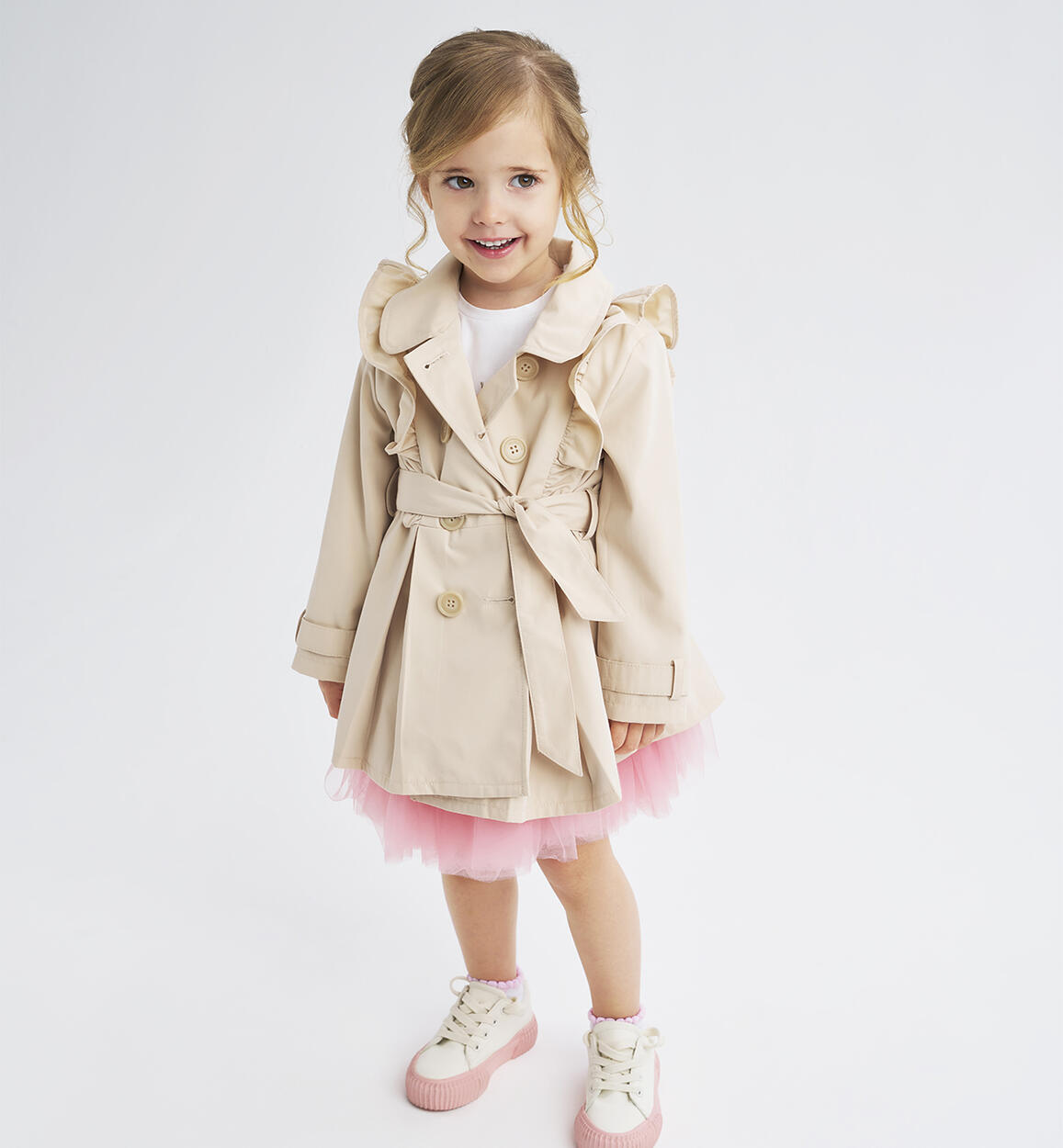 Trench elegante bambina BEIGE Sarabanda