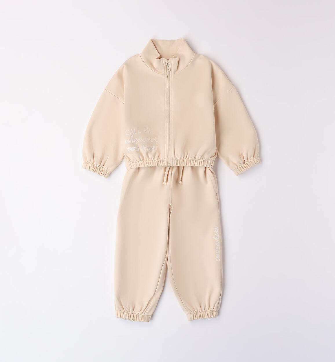 Tuta con zip per bambina BEIGE iDO