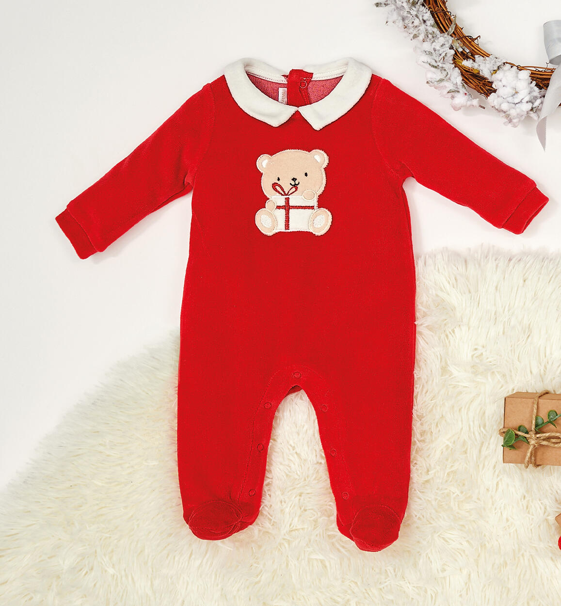 Tutina Natale neonato ROSSO Minibanda