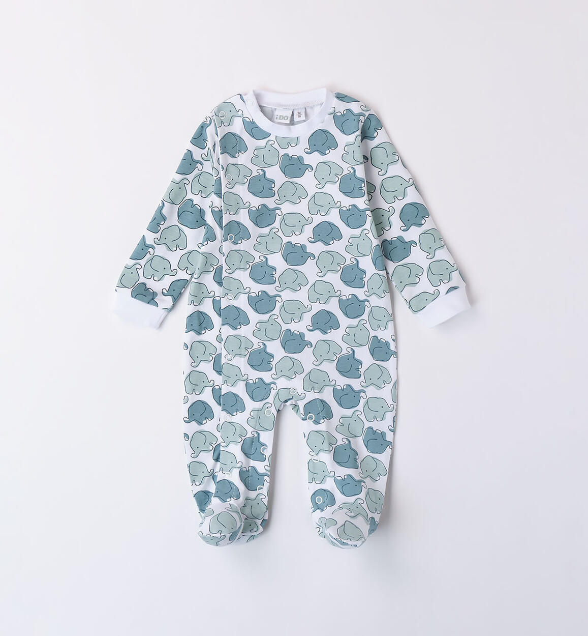 All-over patterned babygrow GREEN iDO