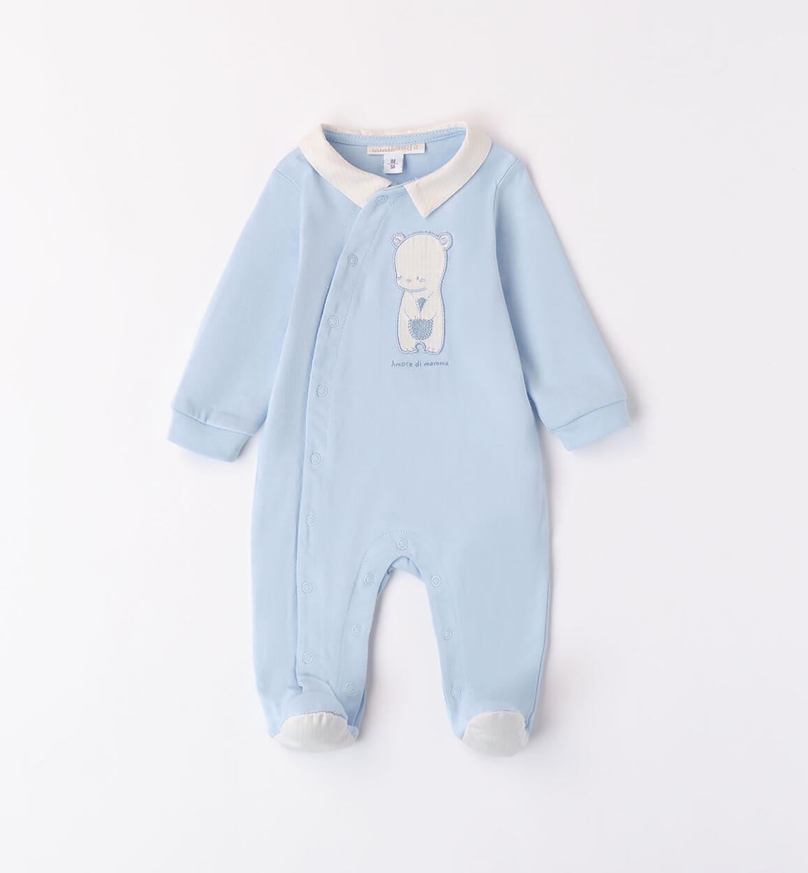 Tutina neonato modello unisex AZZURRO Minibanda