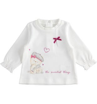 Dolcissima maglietta a manica lunga 100% cotone con piccolo fiocco per  bambina da 0 a 18 mesi iDO - Miniconf Shop